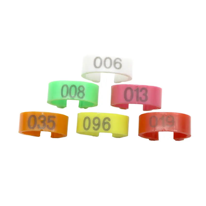 100 Pcs 6 Colors Inner Diameter 1.6cm Plastic Open Type Buckle Chicken Duck Goose Digital Foot Ring Poultry Farming Equipment