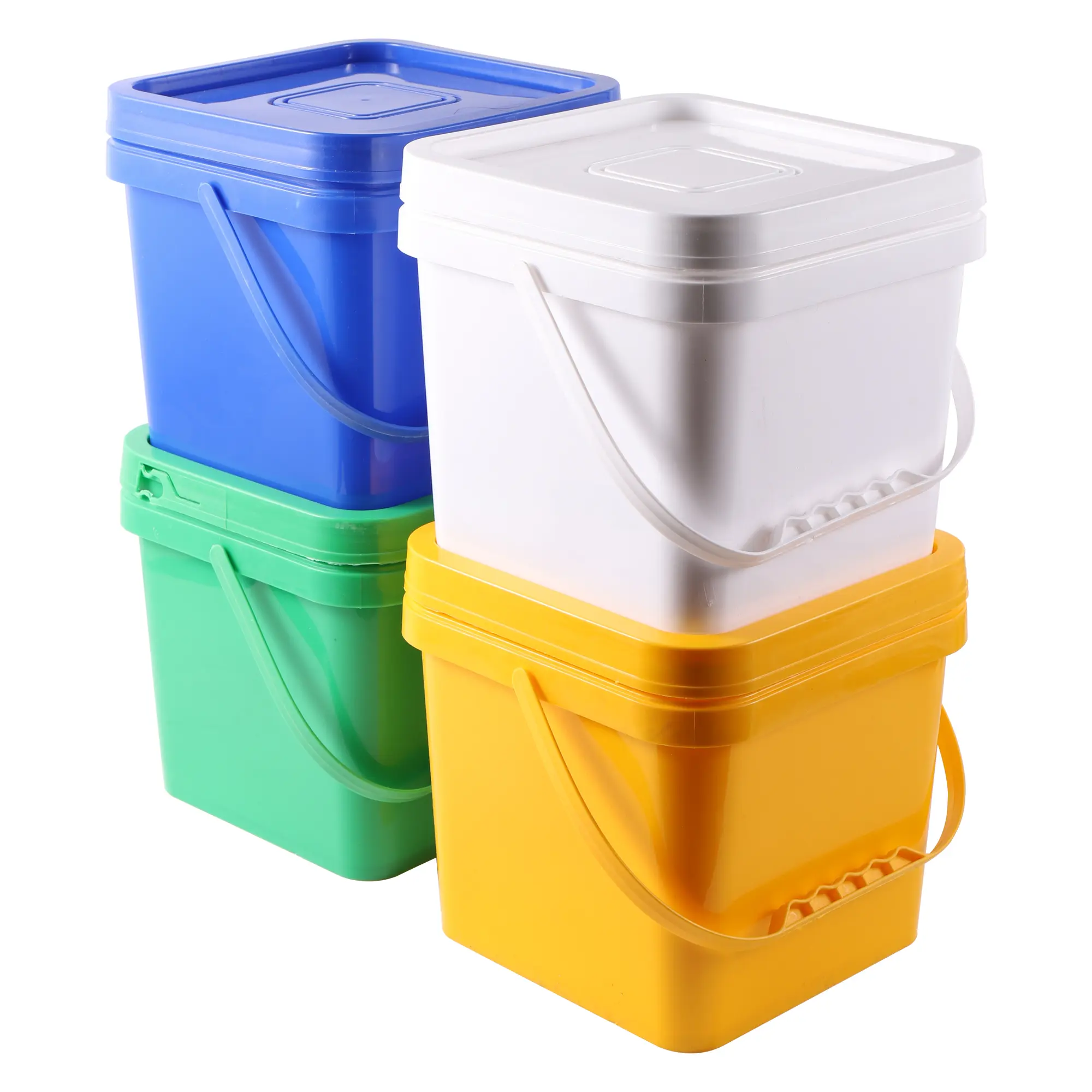 5L Quail Chicken Drinking Bucket With Drinking Cup Portable Thickened Bucket With Lid Square Pet Food Storage Plastic Bucket