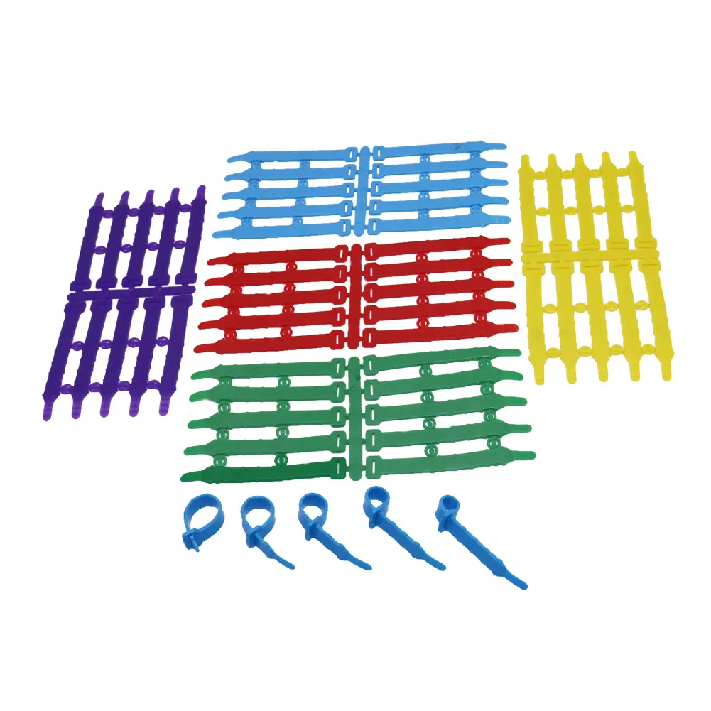 100pcs Adjustable Chicken Foot Ring Chicken Coop Poultry Identification Rings Feeding Supplies 5 Colors Ring Length 79mm