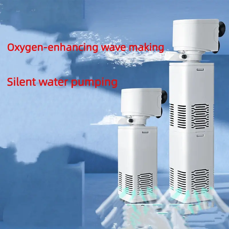 3 in 1 Aquarium Filter Pump Silent Fish Tank Submersible Air Oxygen Aerator Aquarium Air Pump Water Changer Pump Wave Maker 220v