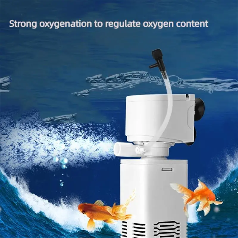 3 in 1 Aquarium Filter Pump Silent Fish Tank Submersible Air Oxygen Aerator Aquarium Air Pump Water Changer Pump Wave Maker 220v