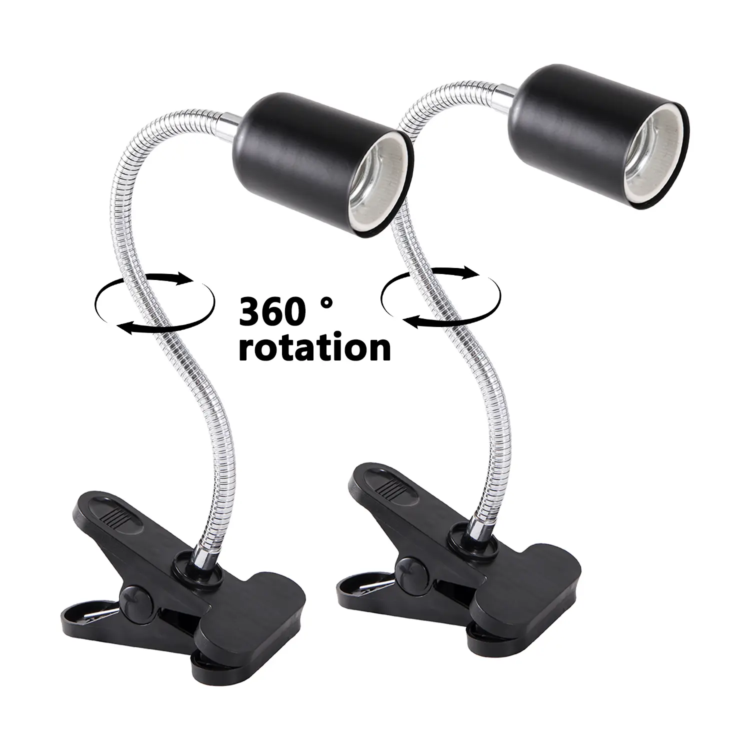 E27 360° Revolving Light Stand EU Lamp Holder Adjustable Brightness LED UVA Heat Lamp Clip For Reptile Pet Turtle Back Light