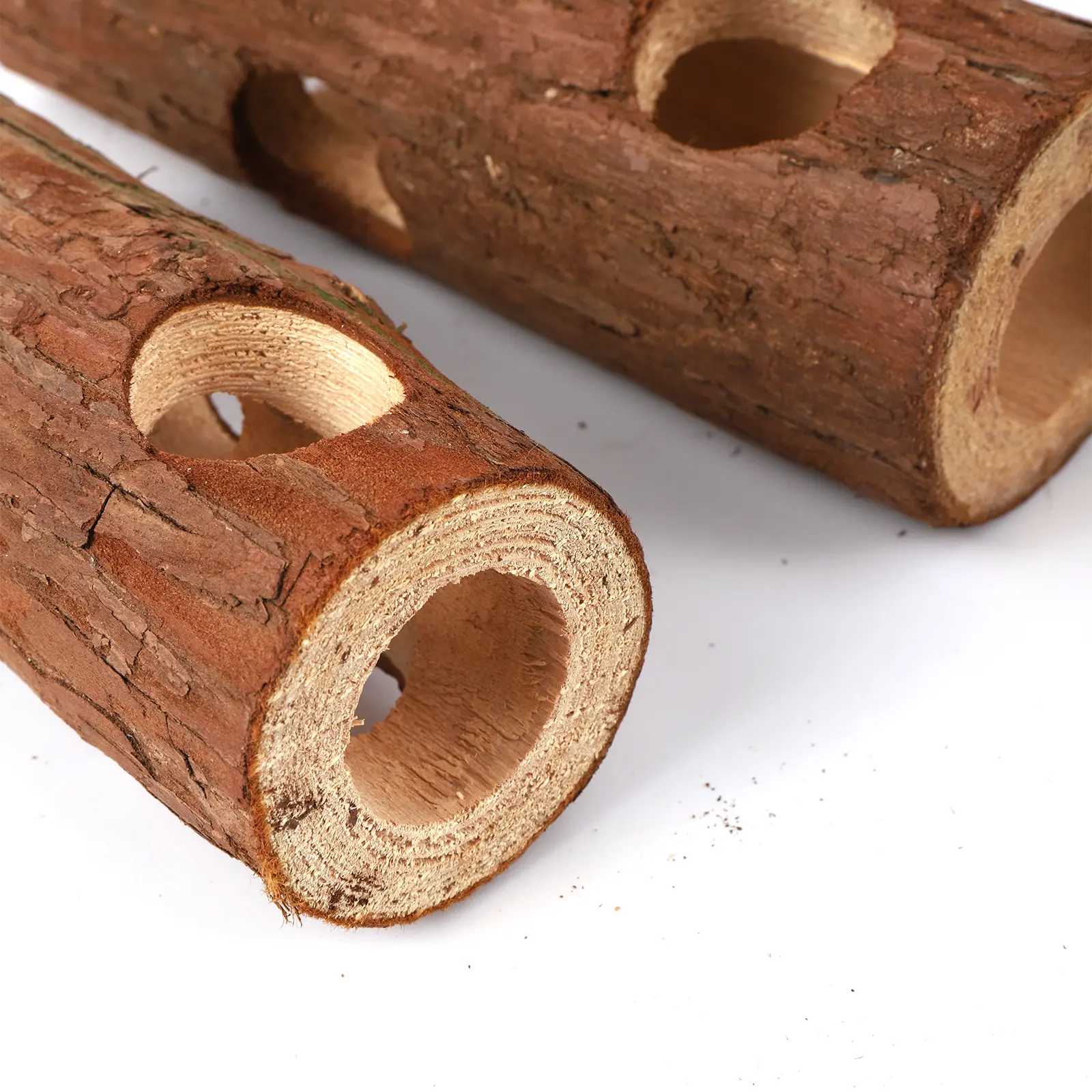 Pet Hamsters Mouses Wood Tunnel Tube Forest Hollow Tree Trunk Teeth Grinding Natural Wood Chew Toys for Small Pet Supplies 1 Pc