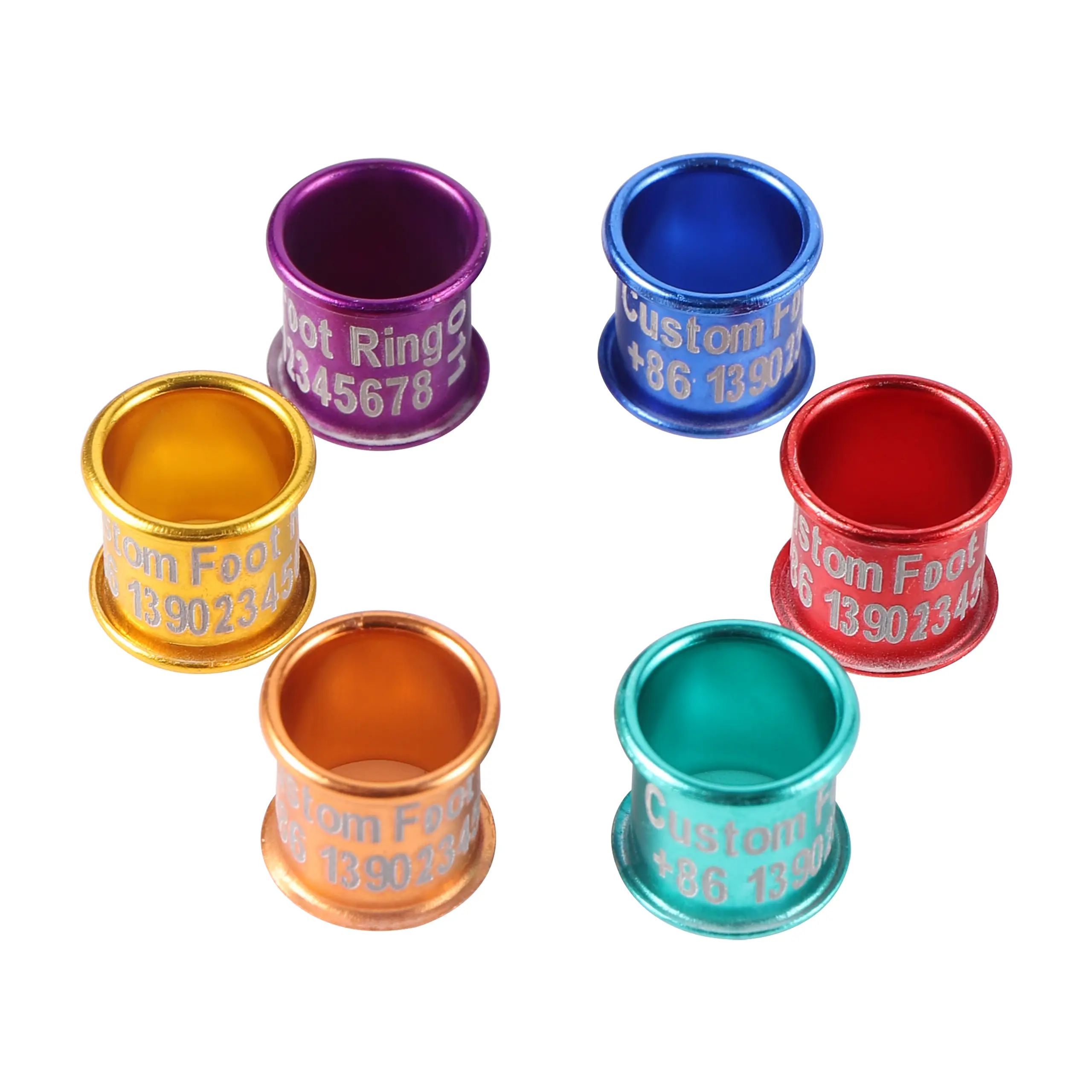High quality ID 8mm Bird Foot Ring Customization Parrot Pigeon Foot Ring DIY Laser Engraving Name Phone Number Logo 20 Pcs