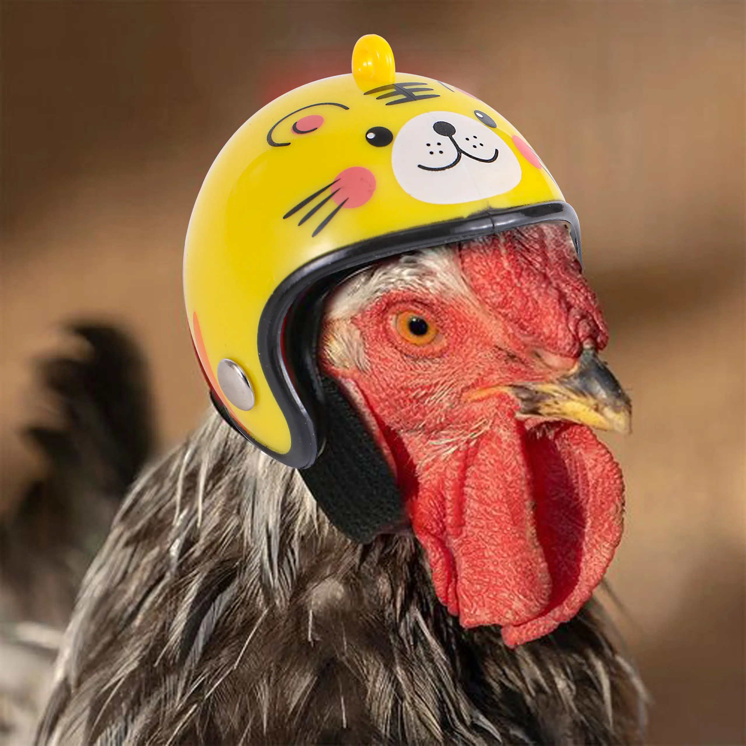 1Pc Chicken Helmet Small Pet Hard Hat Bird Quail Pigeon Hat Headgear Pet Bird Helmet DIY Cartoon Character Helmet Pet Supplies