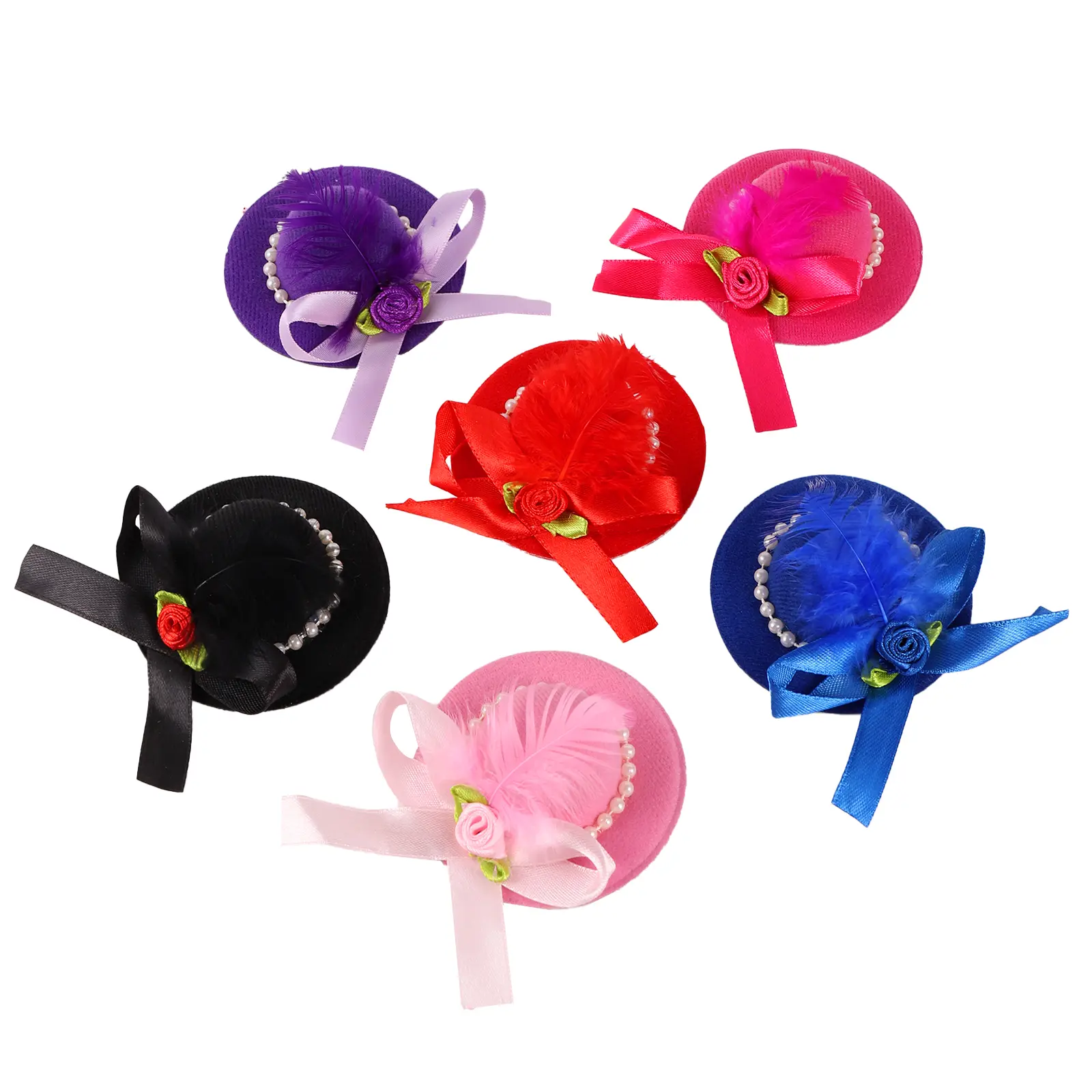 Chicken Hats For Hen Small Funny Chicken Accessories Feather Top Hat Rooster Duck Parrot Hamster Poultry Stylish Show Costum 1Pc