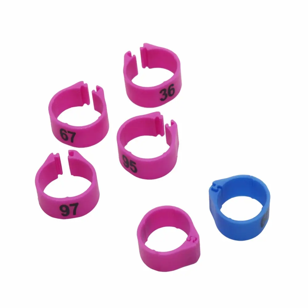 10 colors x 100 pcs Birds Plastic foot Rings 12MM 14MM 10 colors Suitable for a variety of birds Bird training supplies NO.1-100