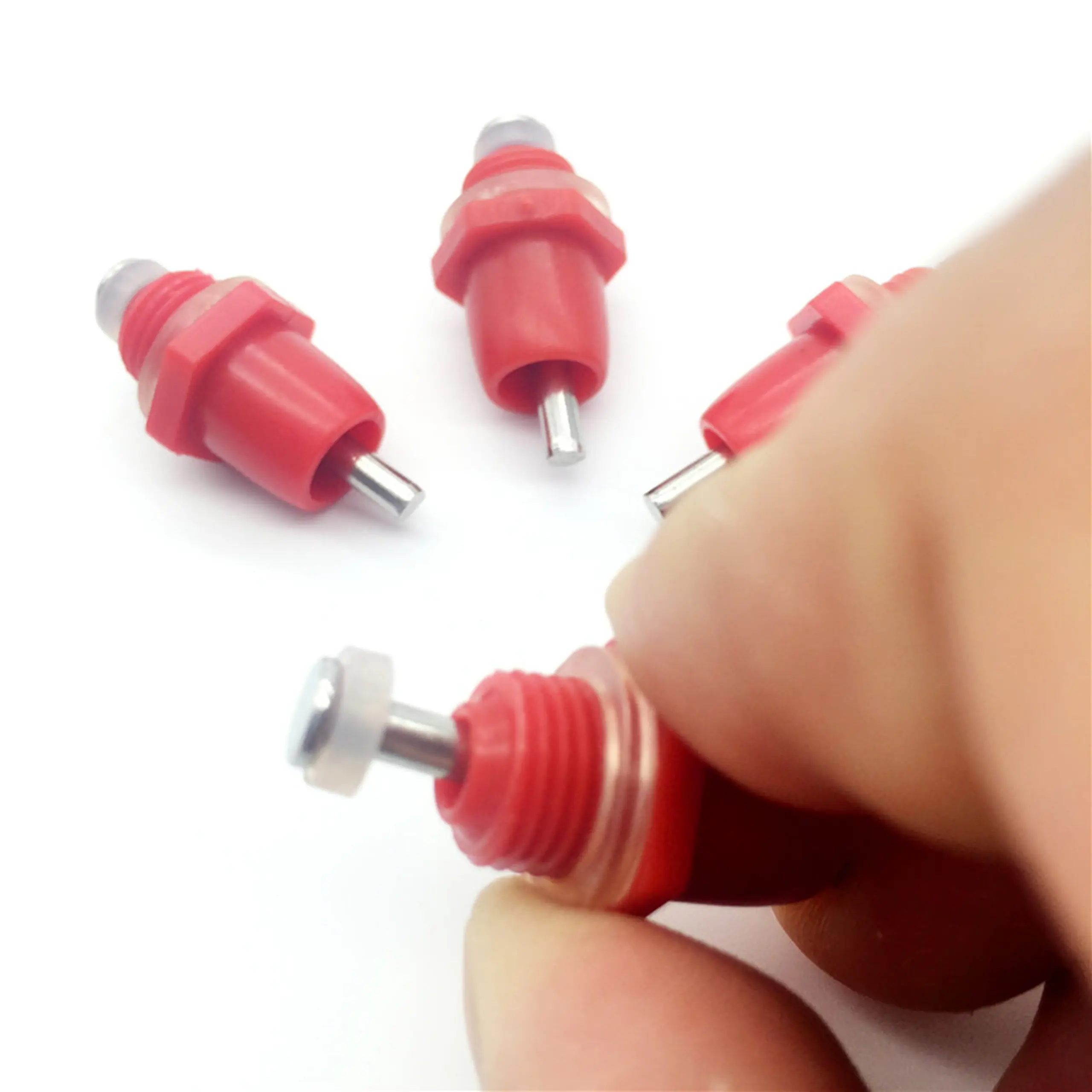 20 Pcs Red Spring Type Chicken With Nipple Drinking Water Drinking Fountain Mouth Water Poultry Farming Equipment