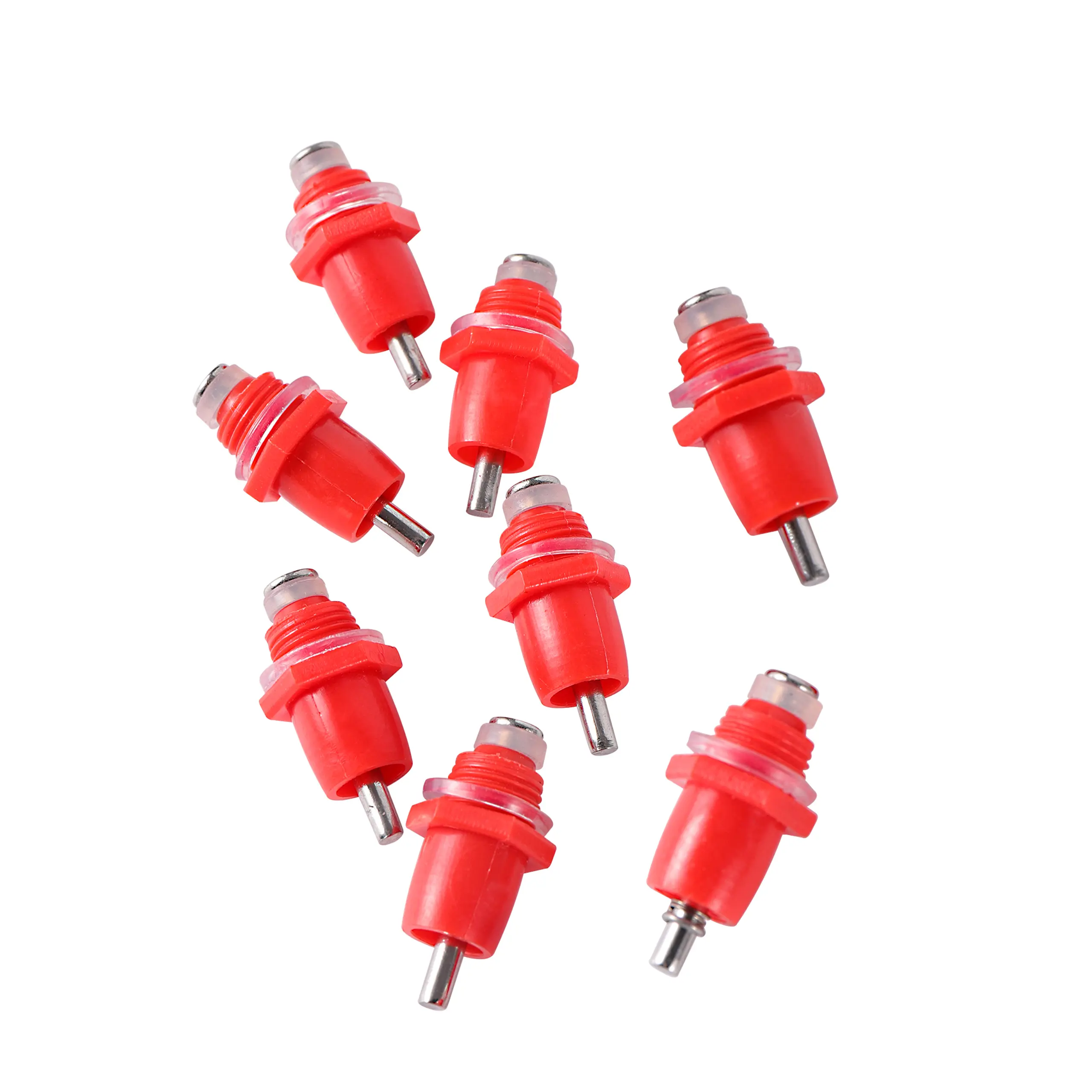 20 Pcs Red Spring Type Chicken With Nipple Drinking Water Drinking Fountain Mouth Water Poultry Farming Equipment