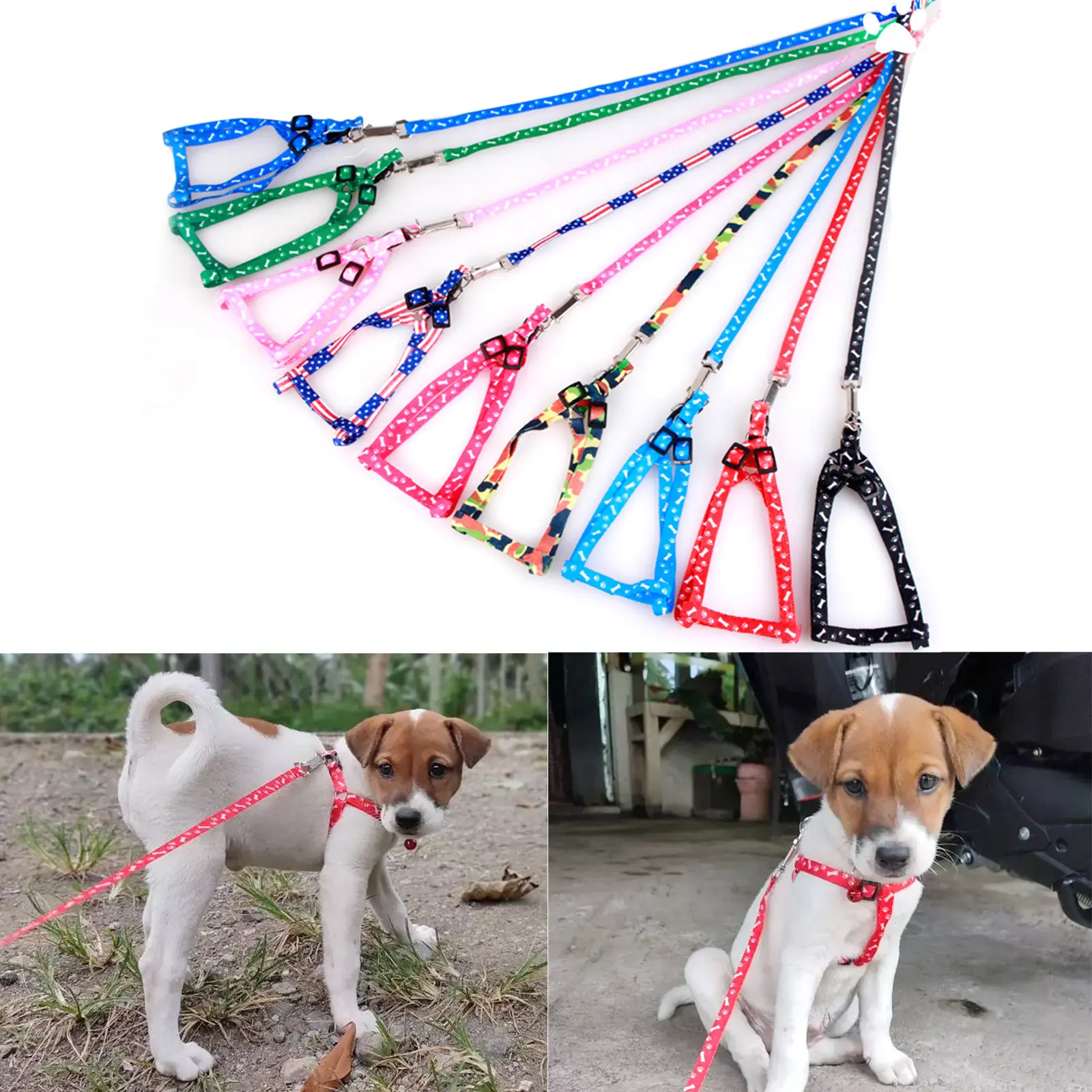 Cheap Small Dog Leash Puppy Leashes Teddy Pet Leash And Harness Set Cute Lead Rope Set Cat Kitten Leash Pet Things Decoration
