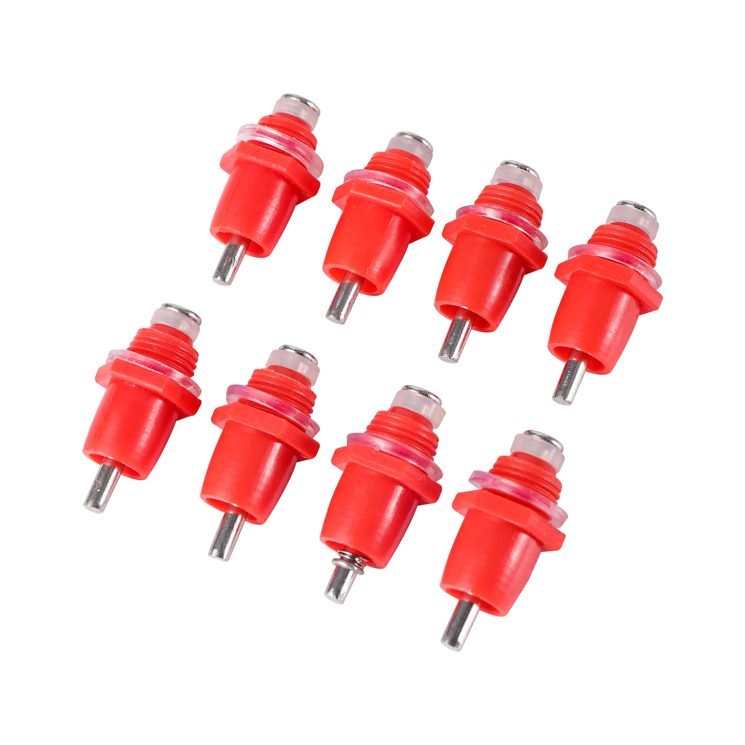 20 Pcs Red Spring Type Chicken With Nipple Drinking Water Drinking Fountain Mouth Water Poultry Farming Equipment