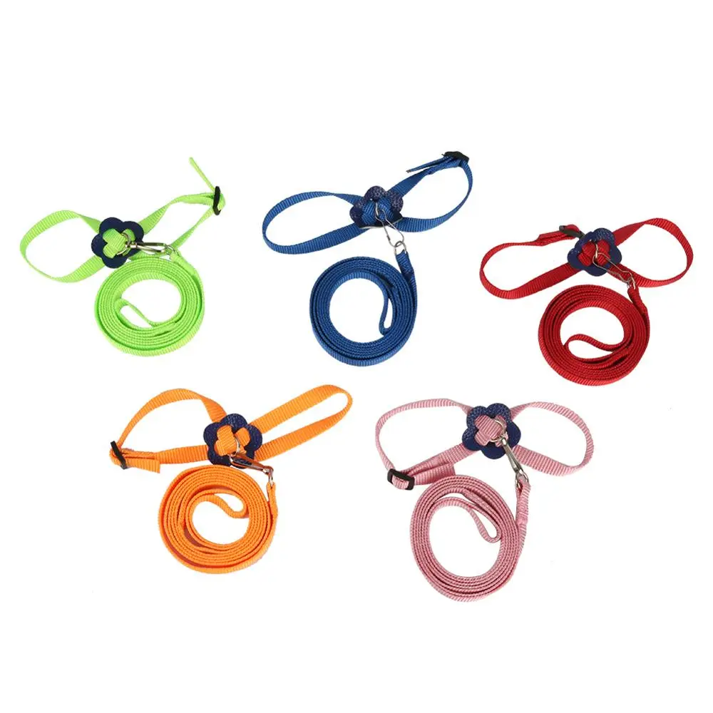 Adjustable Pet Harness Reptile Leash Turtle Gerbil Lizard Outdoor Training Soft Strap Anti-bite Multicolor Light Traction Rope