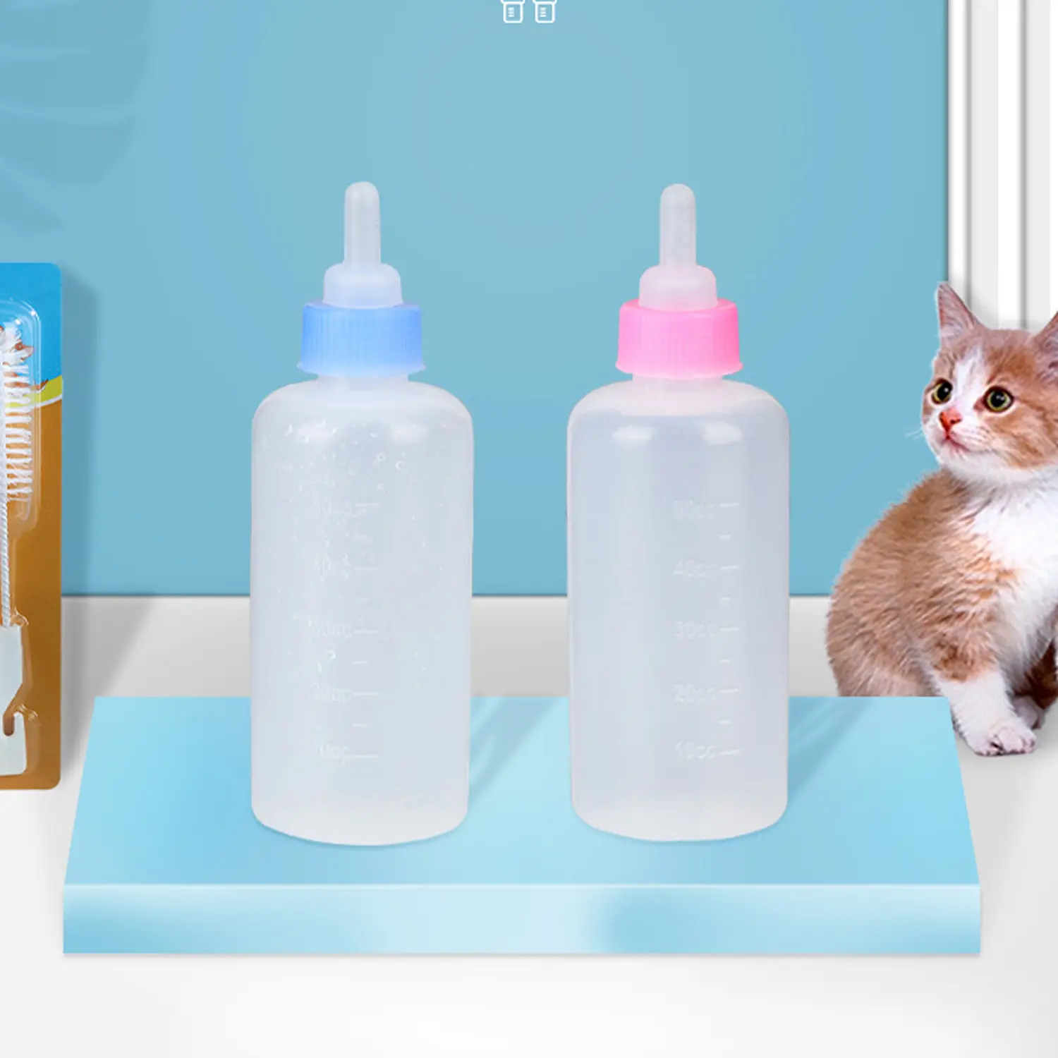 60ml Pet Bottle Set Pet Silicone Milk Bottle Dog and Cat Feeding Water dispenser Pet Supplies