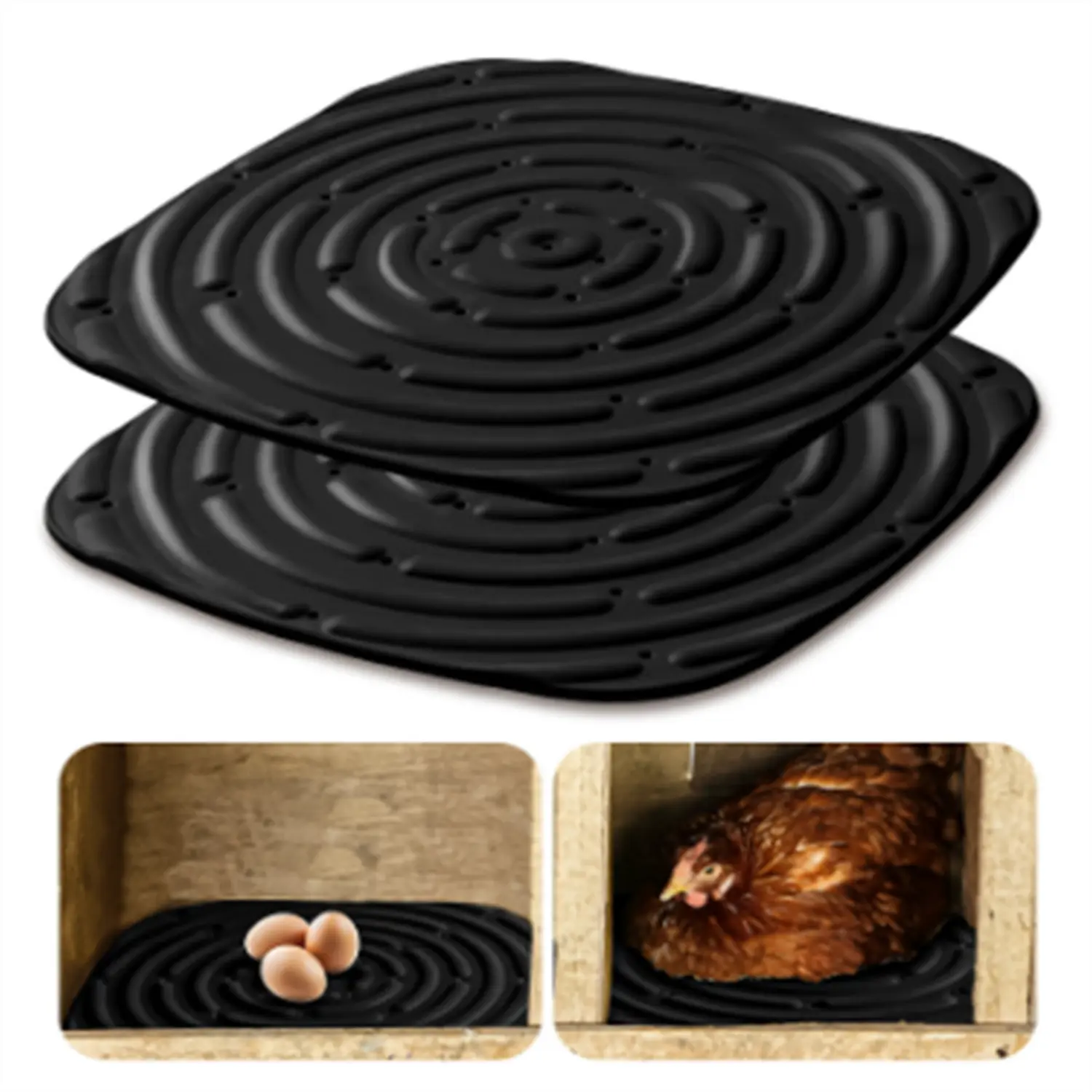 2Pcs Reusable Chicken Nesting Pads Washable Waterproof Chicken Laying Mats Sponge Heat-resistant Chicken Bedding Mats