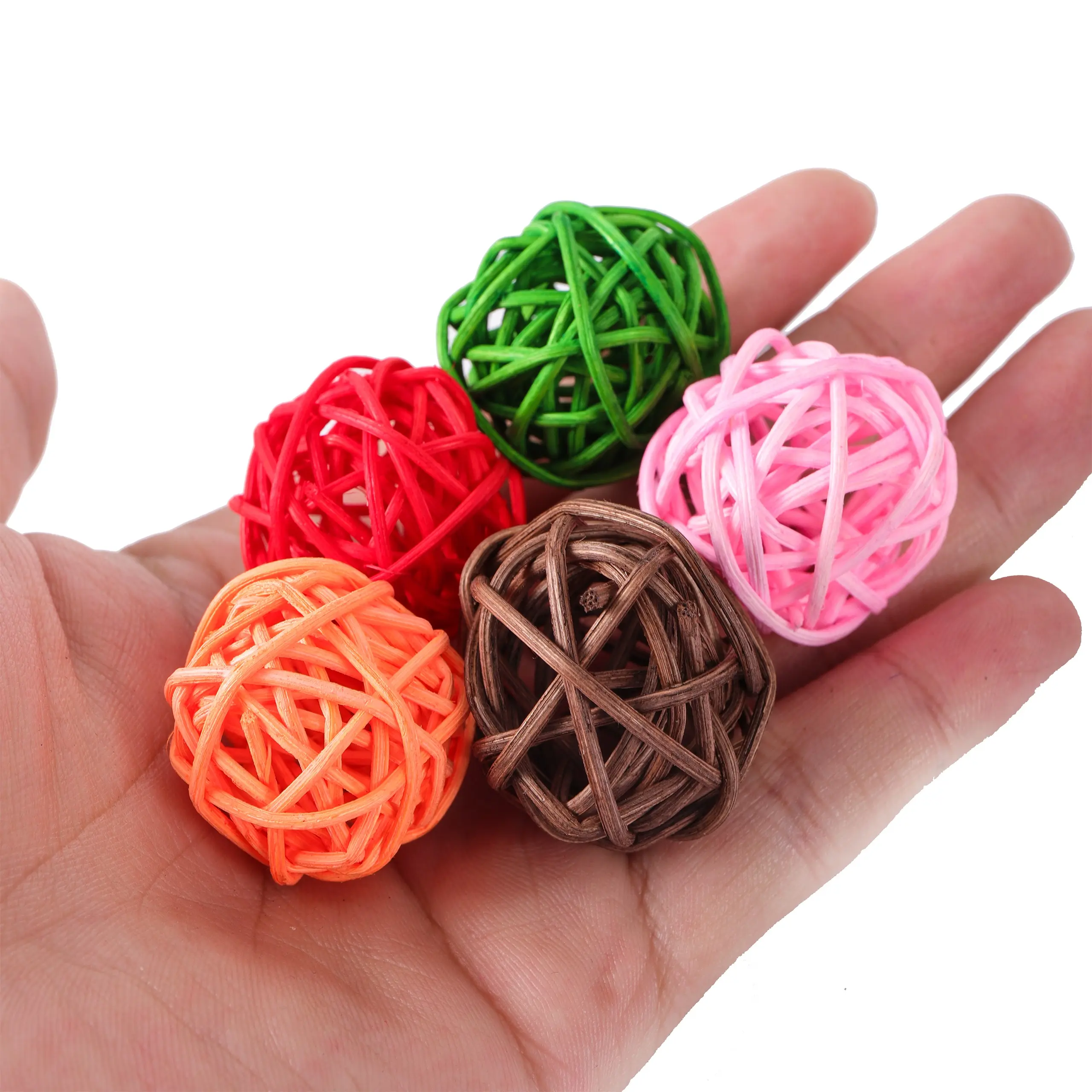 Pet Bird Toys Chewing Toys Bird Rattan Ball Toy For Parrot Budgie Parakeet Cockatiel Chewing Playing Toys Parrot Cages Toys 5pcs