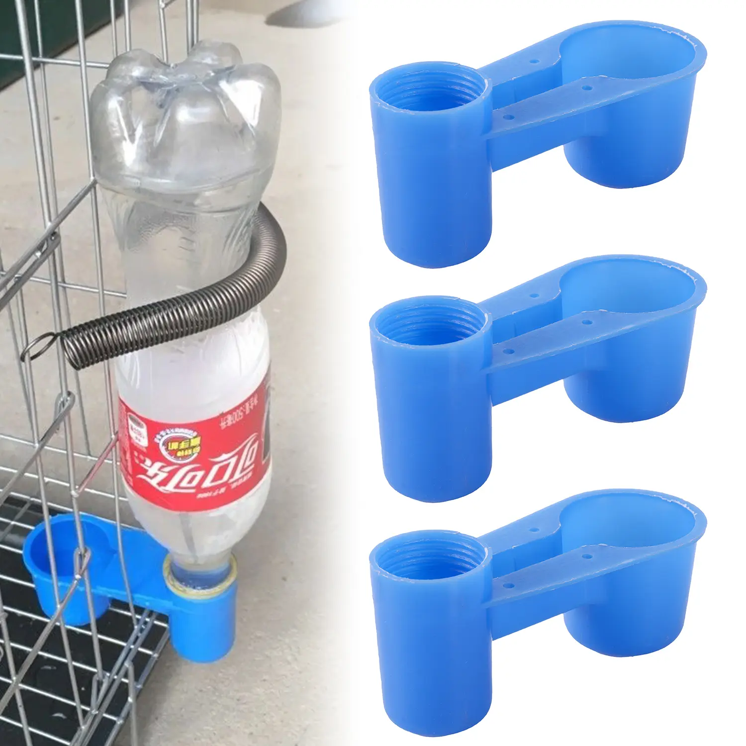 5Pcs Spring With 2 Clips Used Singly Or In Combination To Hold Rabbit Hamster Water Dispenser Drinking Bottle For Small Animals