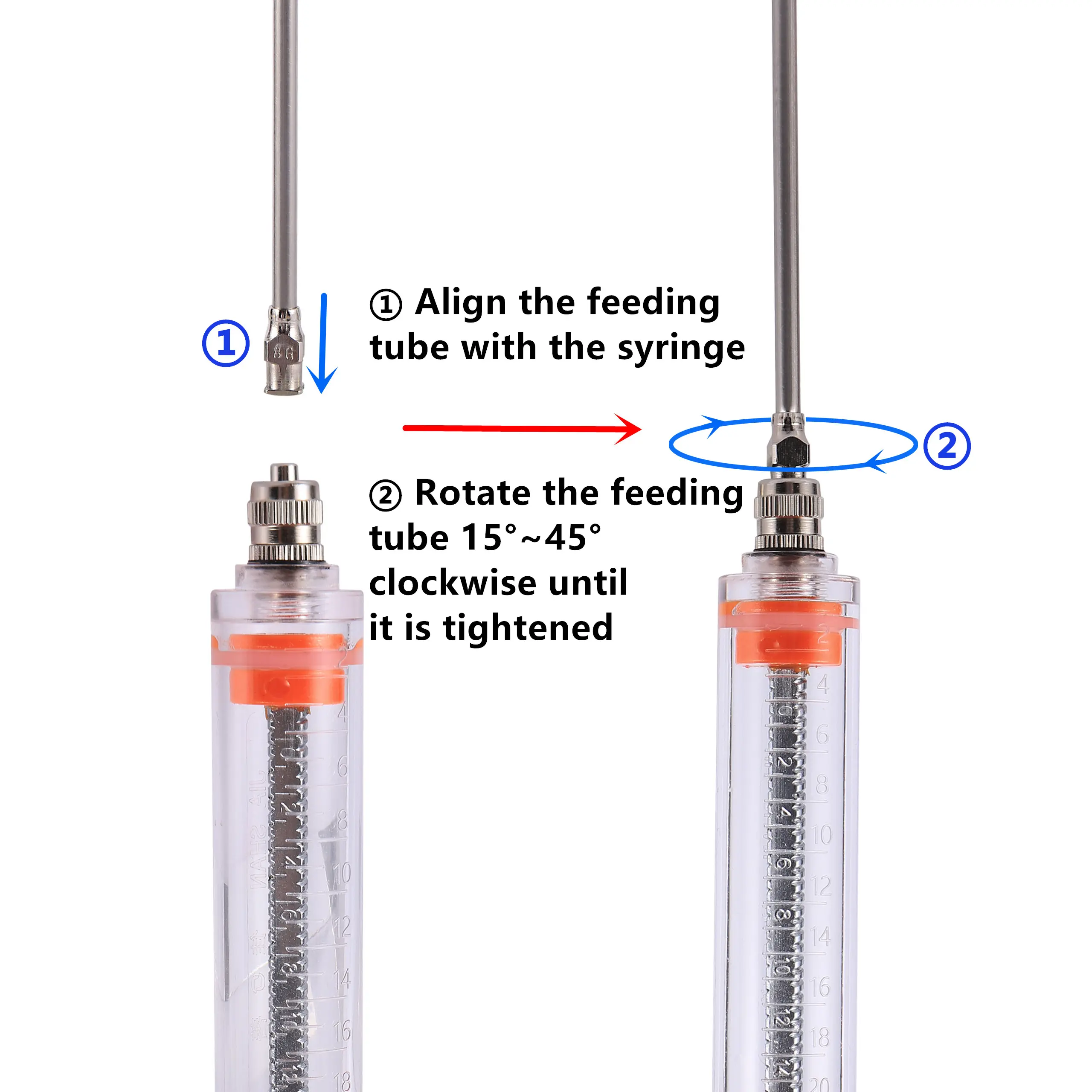 10ml/20ml Manual Feeding Rearing Gavage Crop Needle Straight Medication Tube Cage Birds Mice Parrot Fledgling Feeding Syringe