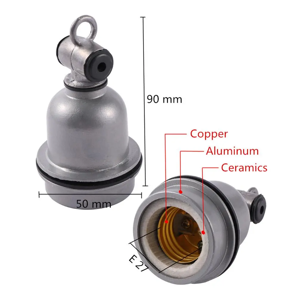 E27 Crawling pet lizard tortoise heating lamp holder & power cord switch Piglet Chicken Brooder Heating Spiral Light Socket 1 Pc