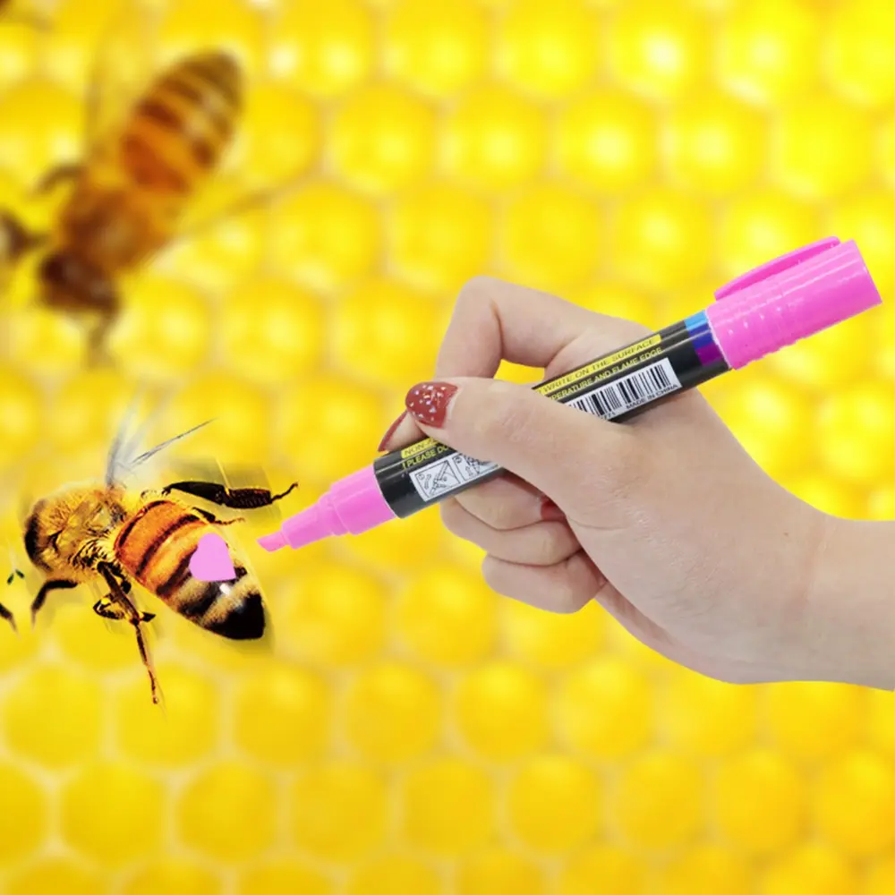 1 Set Bee Marking Tool Kits Marker bottle With Marking Pens Bee King Queen Catcher 8 Colors Pen Beekeeping Beekeeper Equipment