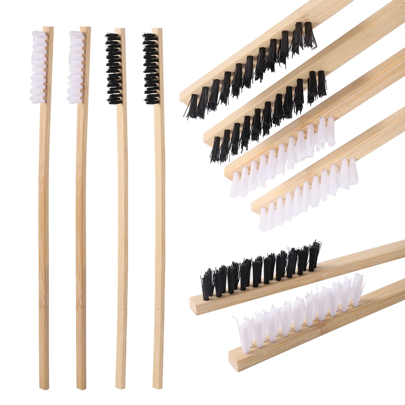 Small Animal Multi-Function Convenient Long Wooden Handle Cage Cleaner Cleaning Parrot Cage Brush Bird Supplies Cleaning Tool