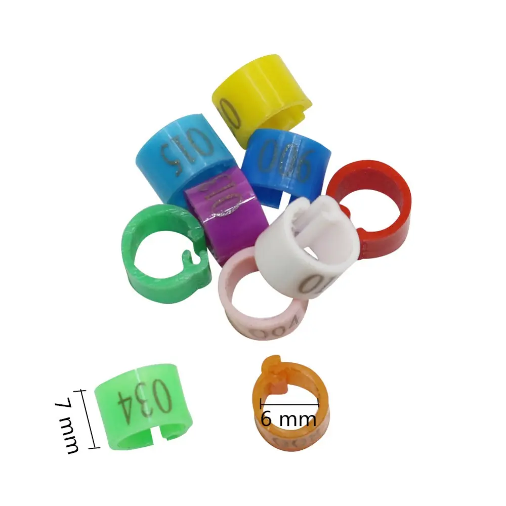 100 Pcs/bag Inner Diameter 6mm Pigeon Leg Poultry Dove Bird Parrot Clip Rings Band Foot Ring Pigeon Supplies NO.001~100