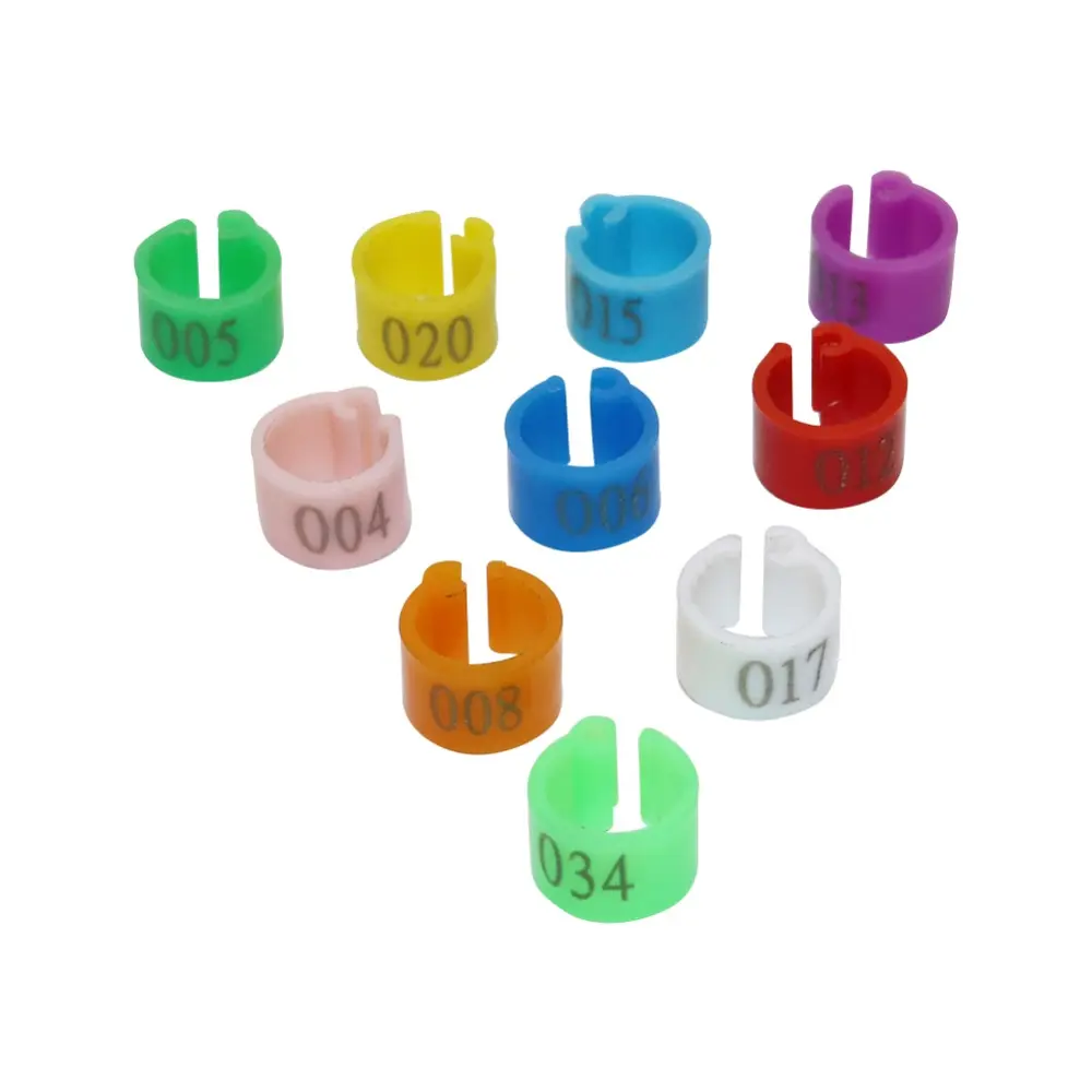 100 Pcs/bag Inner Diameter 6mm Pigeon Leg Poultry Dove Bird Parrot Clip Rings Band Foot Ring Pigeon Supplies NO.001~100
