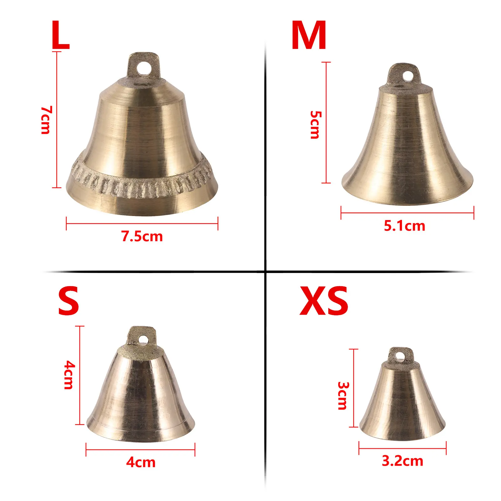 Sheep Brass Bell Livestock Cow Horse Dog Equipment Grazing Bells Prevent The Loss Pure Copper Material Crisp Loud Farm Bell 1Pc
