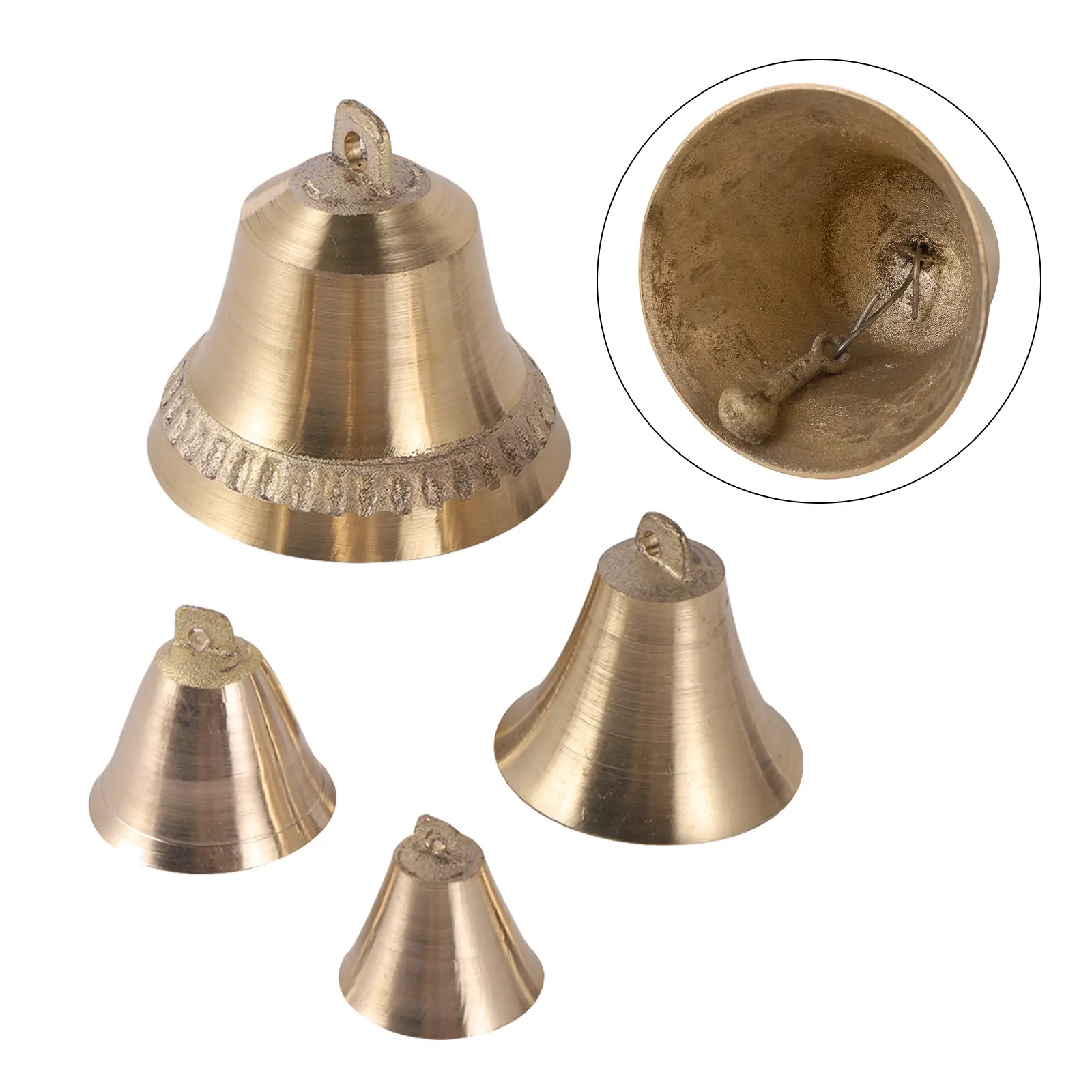 Sheep Brass Bell Livestock Cow Horse Dog Equipment Grazing Bells Prevent The Loss Pure Copper Material Crisp Loud Farm Bell 1Pc