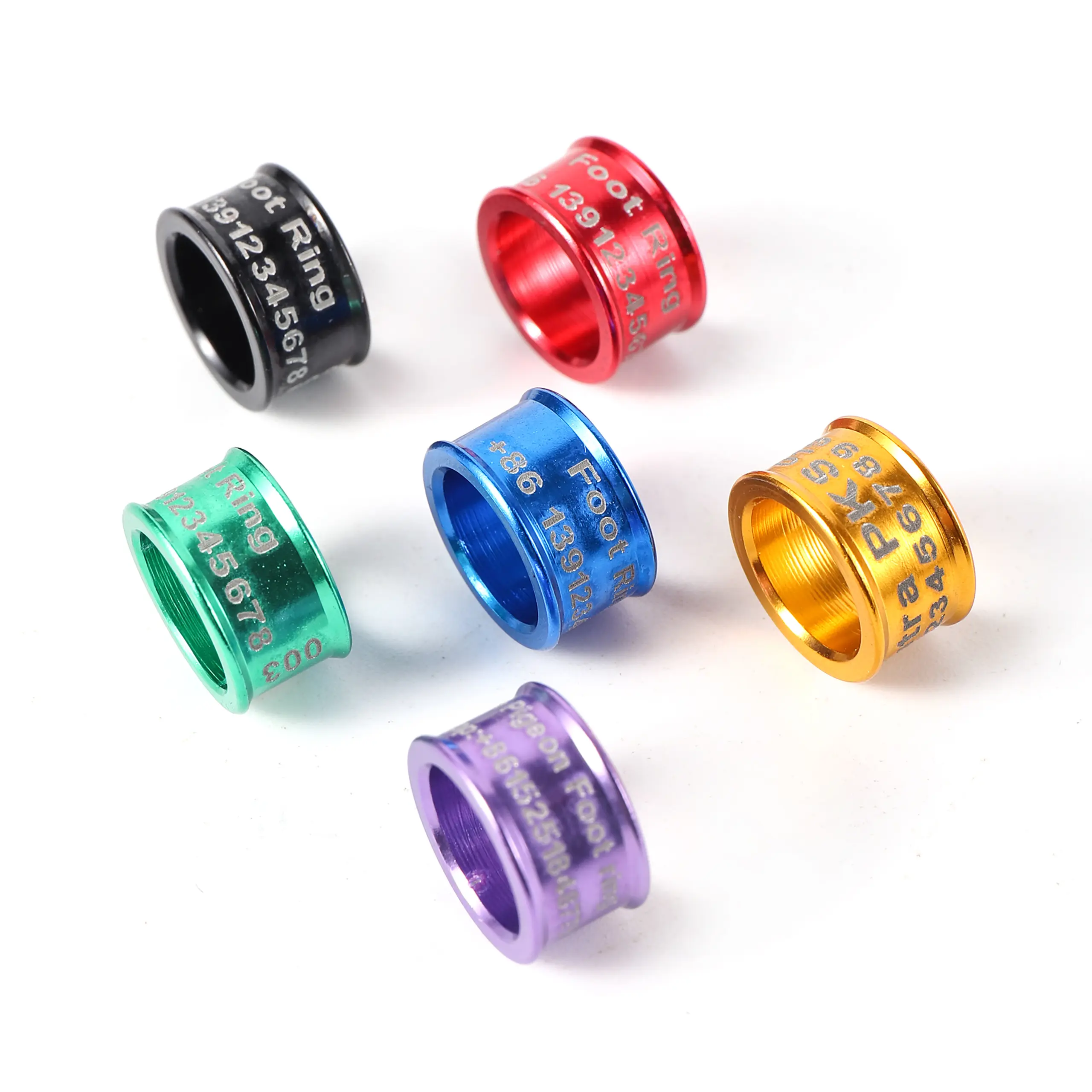 ID 8mm Pigeon Foot Ring Customization Customer-defined Foot Ring Content "Year + Name + Phone Number + Country Code" 20 Pcs
