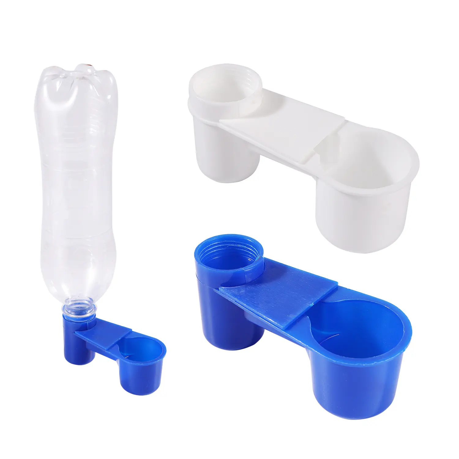5/10Pcs Bird Quail Drinker Cups Water Feeding Bottle Cup Chicken Pigeon Parrot Double Mouth Water Pet Automatic Drinker Cup Bowl