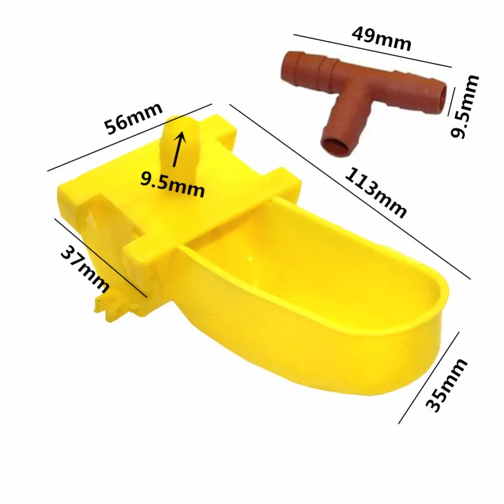 50 Sets Birds Automatic Waterer Cups 9.5mm Connection Tee For Chick Quail  Pigeon All Kinds Of Birds Drinking Water