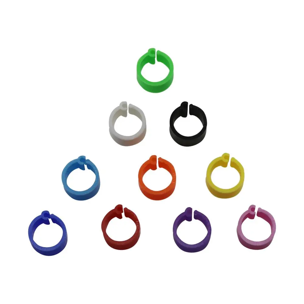 1000 Pcs Inner Diameter 8mm Height 7mm Birds Feet Rings Pigeon Dove Foot Identification Ring Farm Animal Carriers 10 Colors