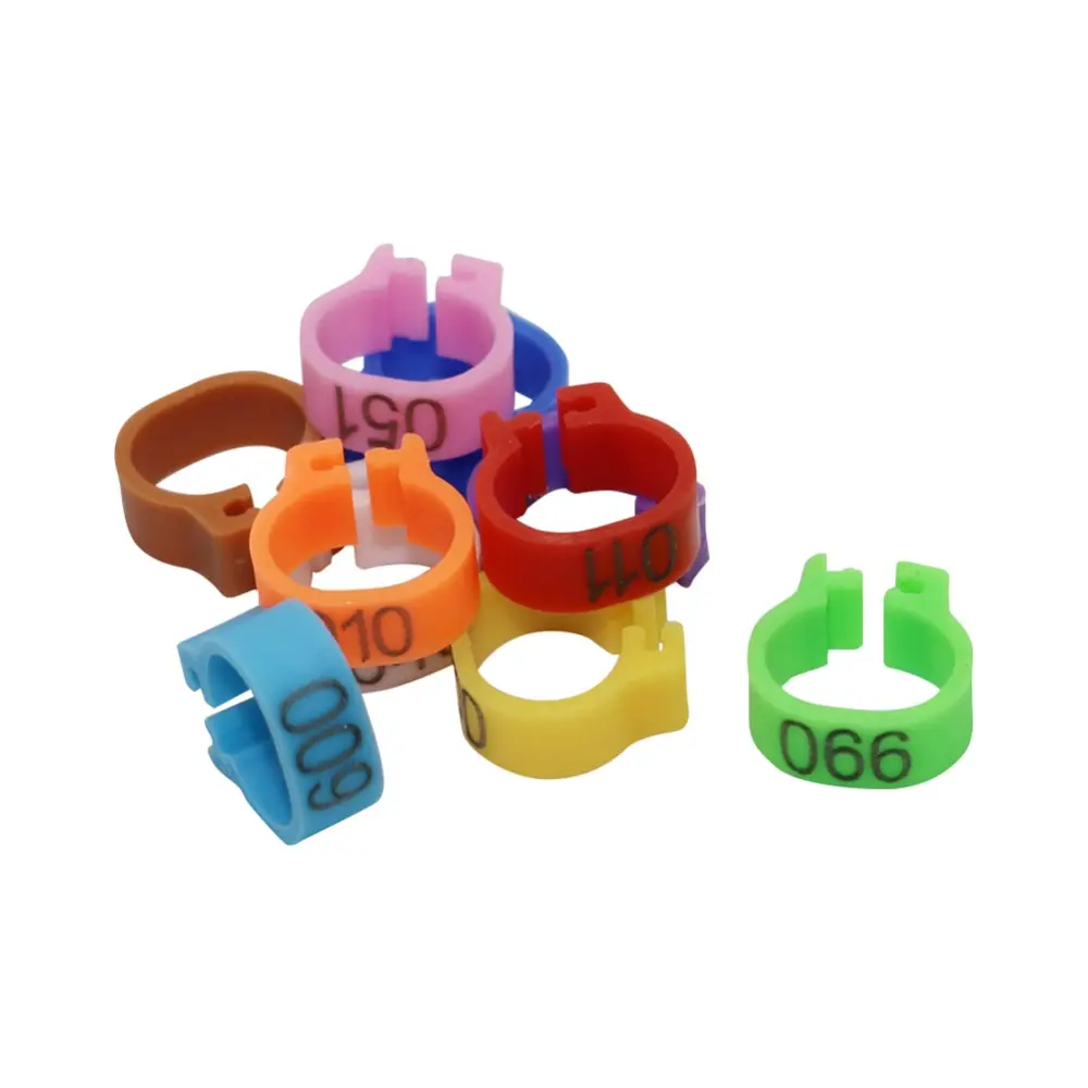 1000 Pcs Bird Pigeon Foot Ring 10 Colors No.001~100 Inner Diameter 8mm Light Weight Freedom Of Action Poultry Ring Bird Carry