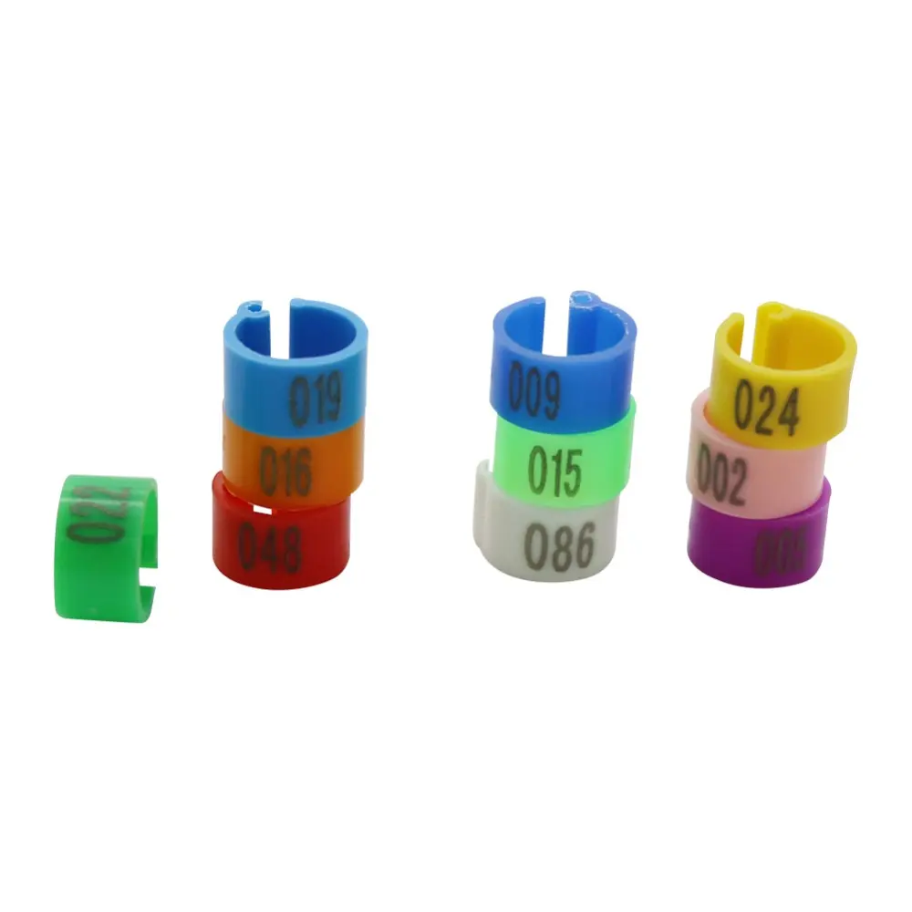 1000 Pcs Inner Diameter 8mm Digital Markup Bird Clip Ring Bird Identification Tool No.001-100 Pigeon Foot Rings Pet Supplies