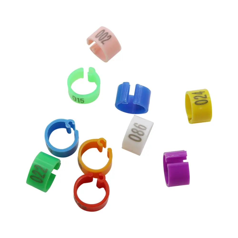1000 Pcs Inner Diameter 8mm Digital Markup Bird Clip Ring Bird Identification Tool No.001-100 Pigeon Foot Rings Pet Supplies