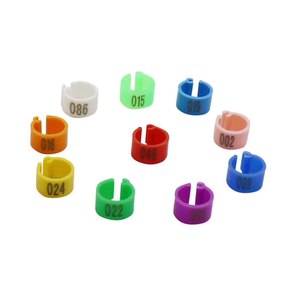1000 Pcs Inner Diameter 8mm Digital Markup Bird Clip Ring Bird Identification Tool No.001-100 Pigeon Foot Rings Pet Supplies