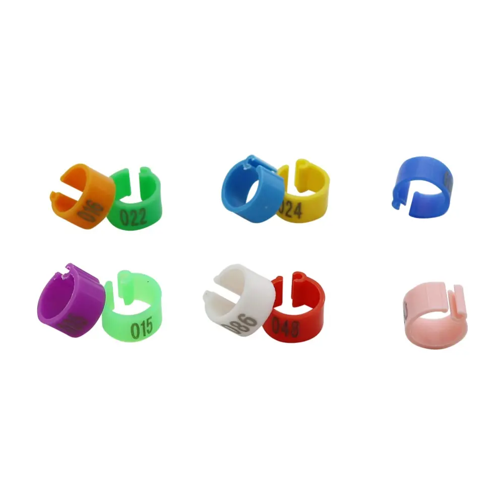 1000 Pcs Inner Diameter 8mm Digital Markup Bird Clip Ring Bird Identification Tool No.001-100 Pigeon Foot Rings Pet Supplies