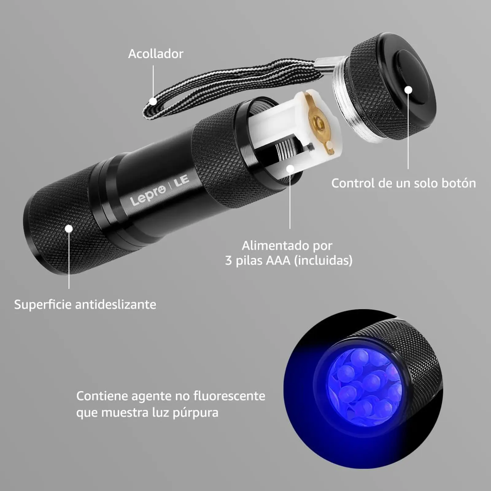9 LED Ultraviolet Flashlight UV Flashlight for Detecting Urine Pet Stains Banknotes Other Pests with Purple Light Flashligh 1 Pc