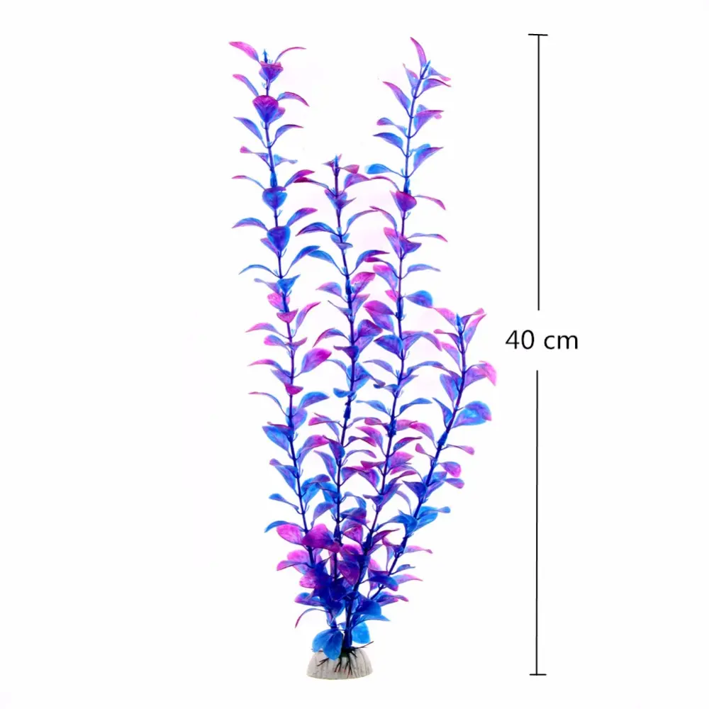 40cm Aquarium Artificial Plastic Plants Decor Aquarium Landscape Artificial Fish Tank Decorations Aquarium Accessories 1Pc