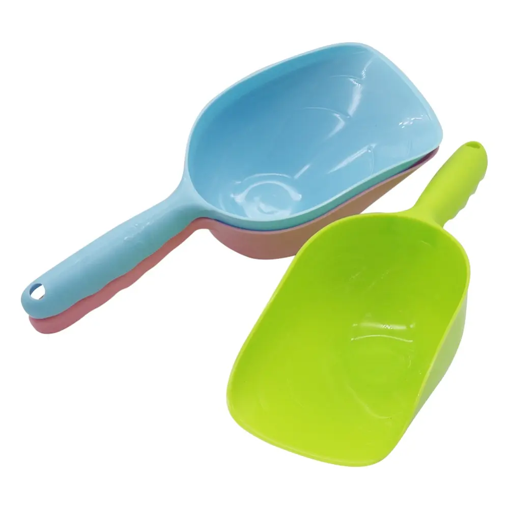Pet Dog Cat Cute Food Feeder Bowl Shovel Scoop Tool Pet Supplies Mutli-function Environmental Small Plastic Spoon 1Pc