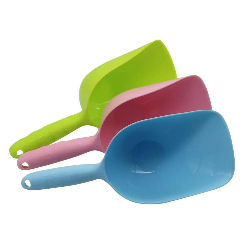 Pet Dog Cat Cute Food Feeder Bowl Shovel Scoop Tool Pet Supplies Mutli-function Environmental Small Plastic Spoon 1Pc