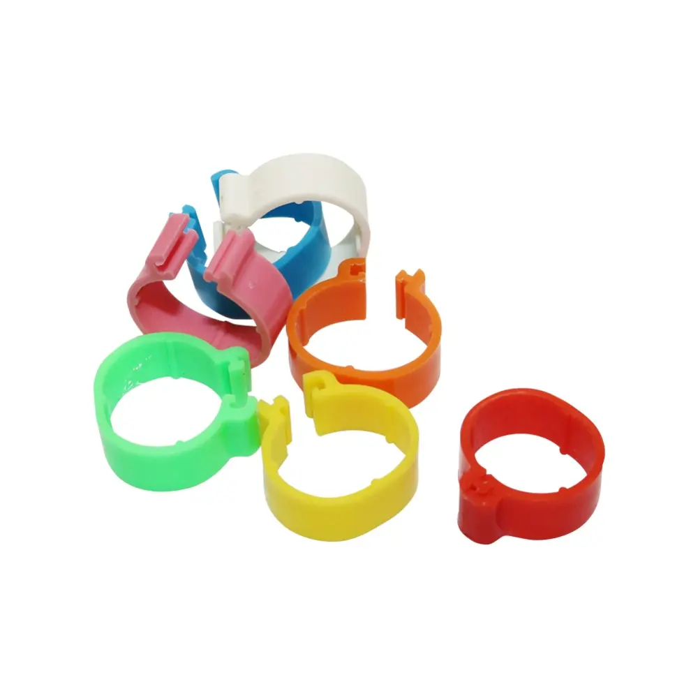 140 Pcs Inner Diameter 1.6cm 7 Colors Plastic Open Type Buckle Chicken Duck Goose Foot Ring Poultry Farming Equipment