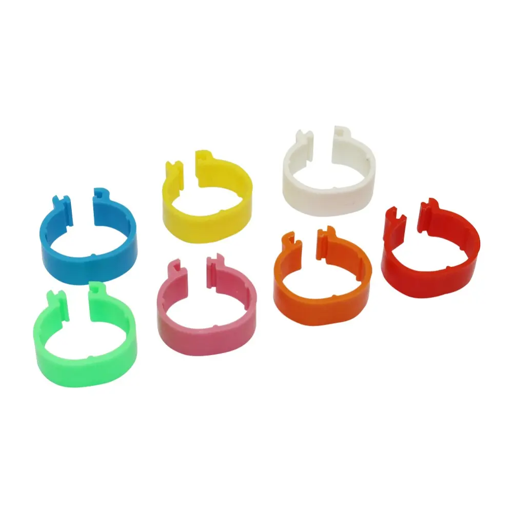 140 Pcs Inner Diameter 1.6cm 7 Colors Plastic Open Type Buckle Chicken Duck Goose Foot Ring Poultry Farming Equipment