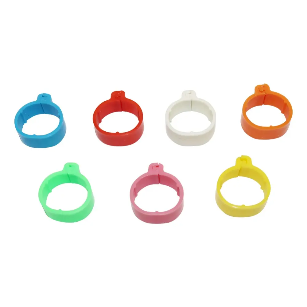 140 Pcs Inner Diameter 1.6cm 7 Colors Plastic Open Type Buckle Chicken Duck Goose Foot Ring Poultry Farming Equipment