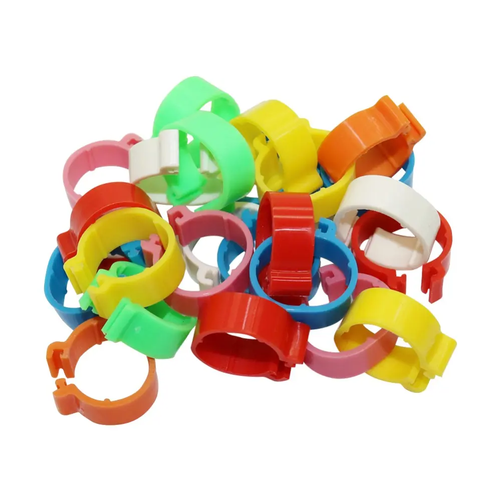 140 Pcs Inner Diameter 1.6cm 7 Colors Plastic Open Type Buckle Chicken Duck Goose Foot Ring Poultry Farming Equipment