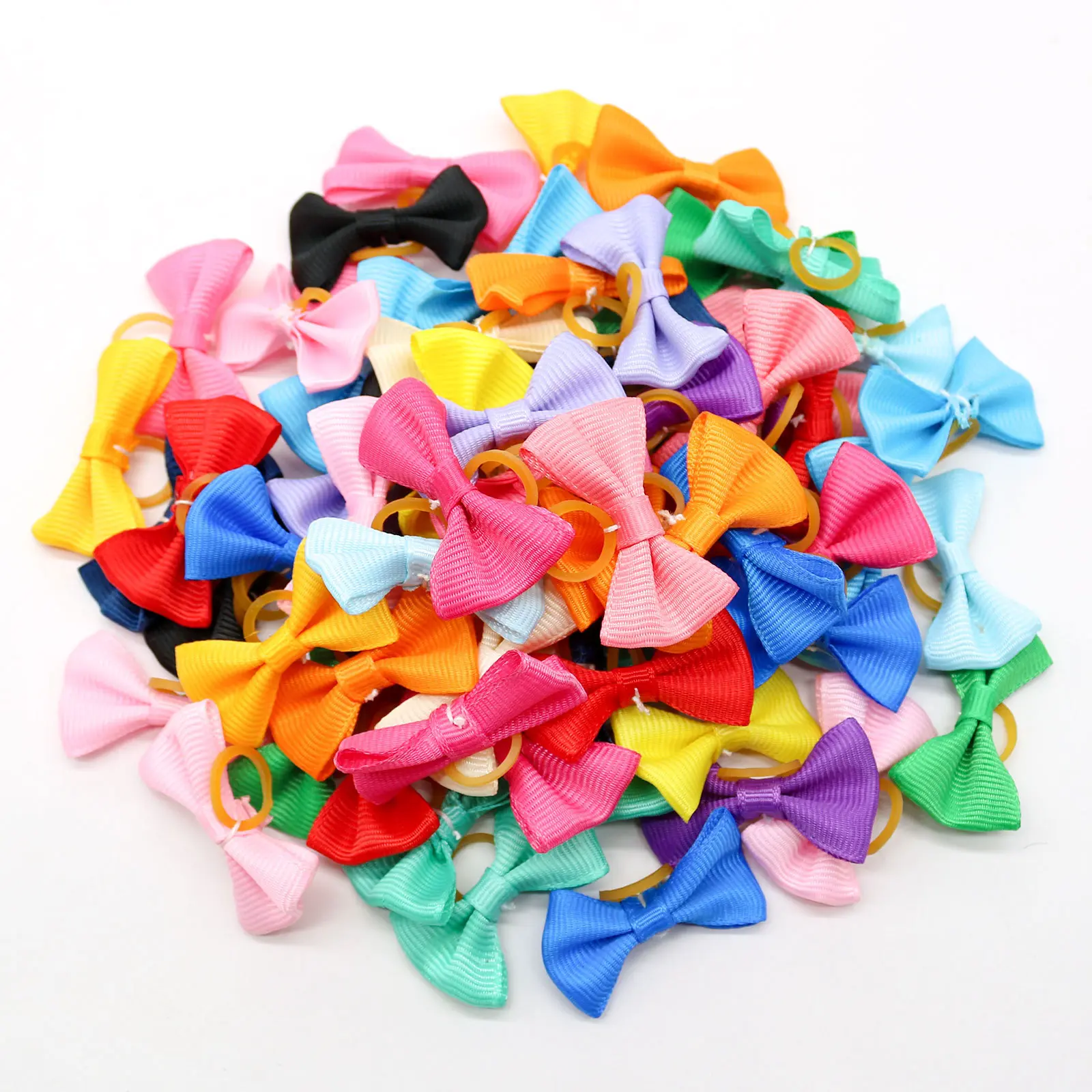 Dog Hair Rubber Bands Solid Color Polka Dots Valentine Day Little Daisy Style Hairpins Pet Dog Hair Pet Grooming Accessories