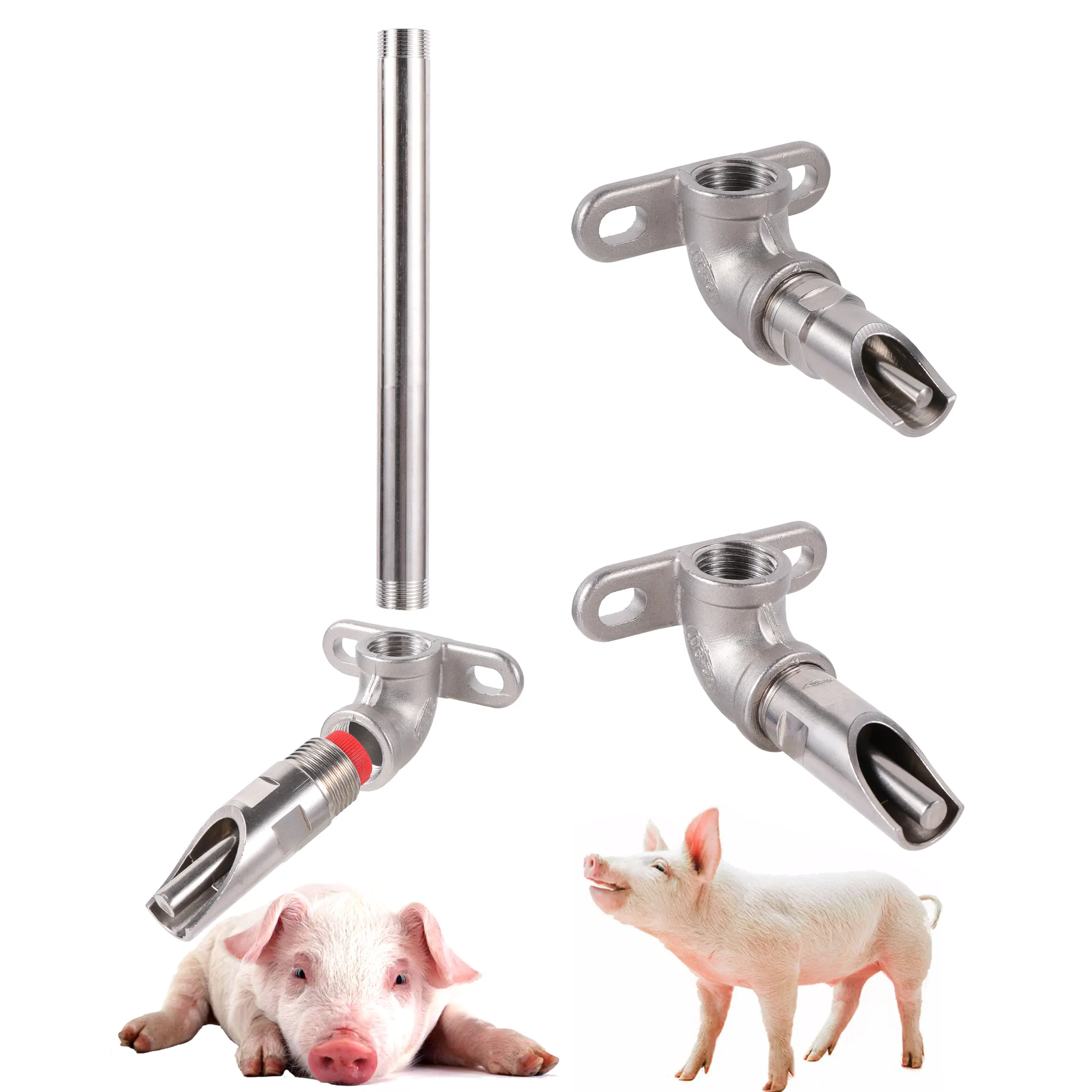 Piglet Automatic drinker Kit Stainless Steel Pig Drinker 1/2" Threaded Interface Livestock Breeding Drinking Water Accessories
