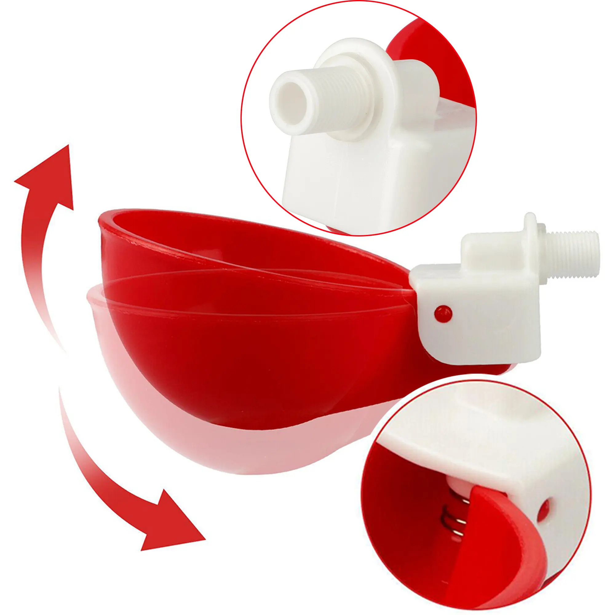 50Pcs Automatic Chicken Water Cup Quail Nipple Waterer Bowl Farm Coop Poultry Drinking Water Feeder for Chicks Duck Goose Turkey