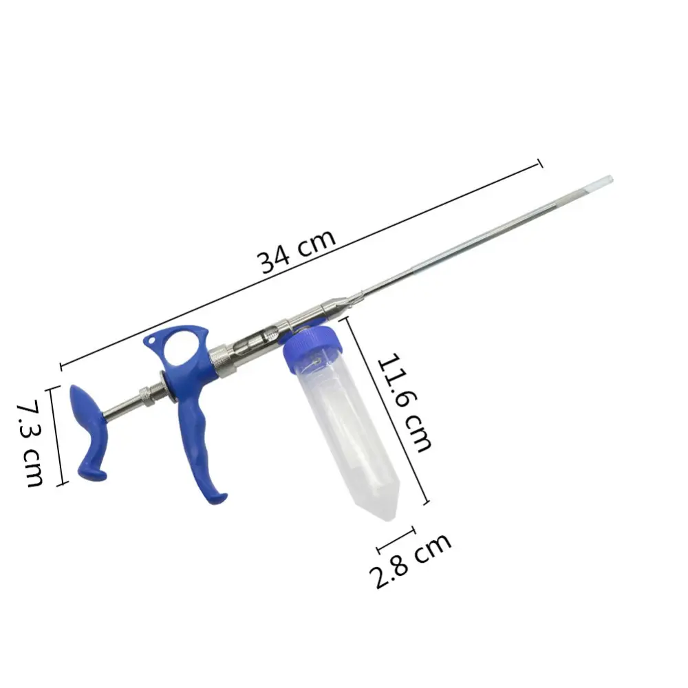 Farming Animals Equipment Stainless Steel Rabbit Sperm Collector Rabbit Artificial Insemination Gun Fresh Semen Injector Kit