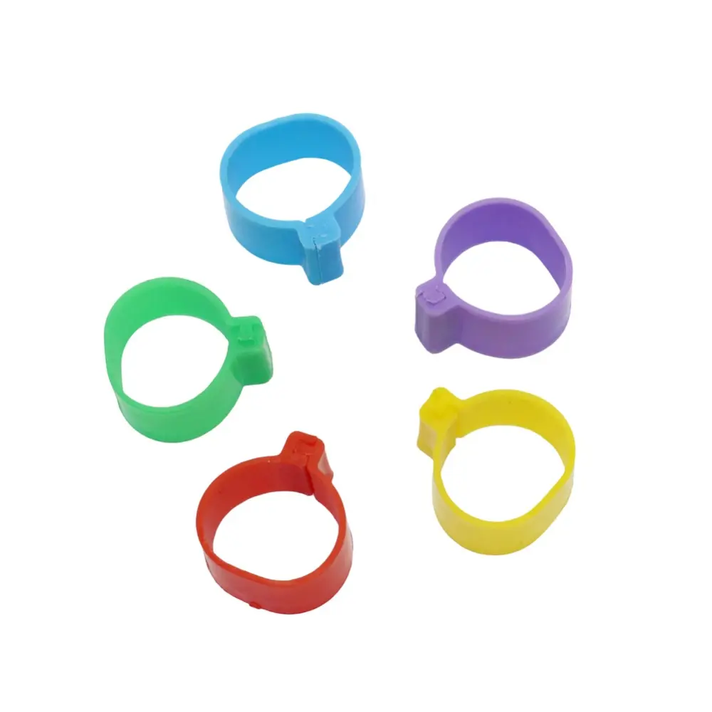 1000pcs ID 1.6cm Chicken Foot Ring Poultry Leg Digital Label Buckle Ring 5 Colors Plastic Chick Duck Goose Farm Equipment